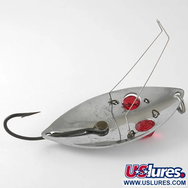 Hofschneider Незачіпляйка Red Eye Wiggler, нікель/червоний, 25 г, блесна коливалка (колебалка) #1002