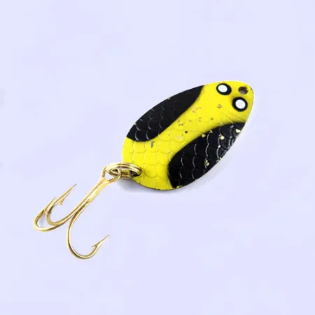 Wright & McGill Pay-Master, жовтий/чорний/латунь, 7 г, блесна коливалка (колебалка) #1054