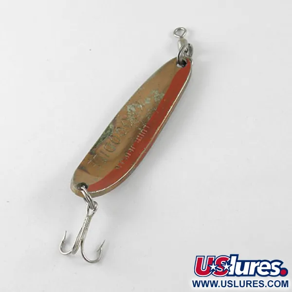 Luhr Jensen Krocodile DIE #3, нікель/бронза/червоний, 14 г, блесна коливалка (колебалка) #1062