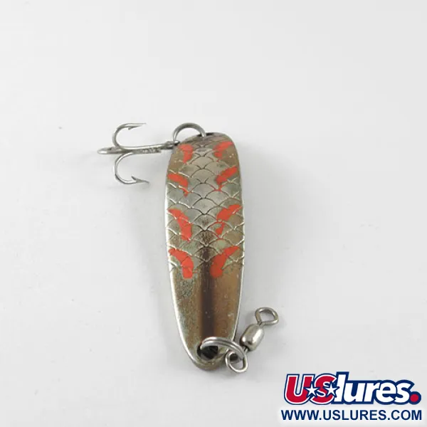 Luhr Jensen Krocodile DIE #3, нікель/бронза/червоний, 14 г, блесна коливалка (колебалка) #1062