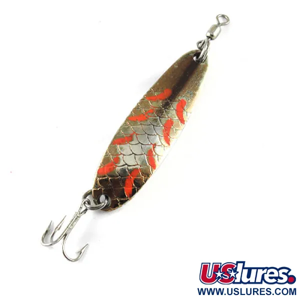 Luhr Jensen Krocodile DIE #3, нікель/бронза/червоний, 14 г, блесна коливалка (колебалка) #1062