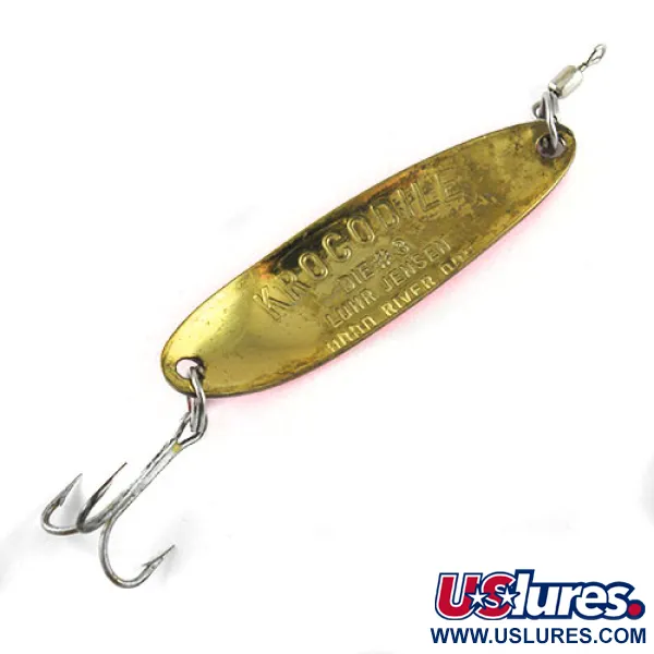 Luhr Jensen Krocodile DIE #3, червоний/голограма/латунь, 10 г, блесна коливалка (колебалка) #1063