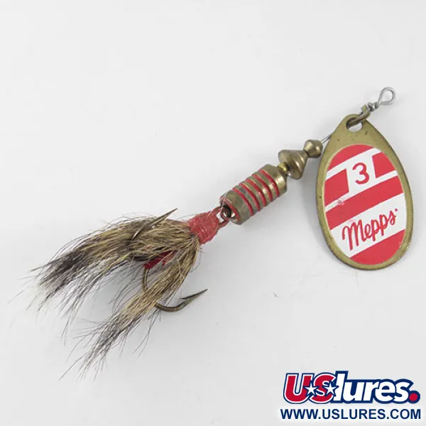  Mepps Aglia 3 dressed, латунь/червоний/білий, 7,3 г, блешня оберталка (вертушка) #1084