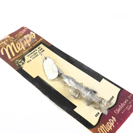 Блесна Mepps 3 COMET Mino (з гумовою рибкою), нікель, 17 г, блешня оберталка (вертушка) #1093