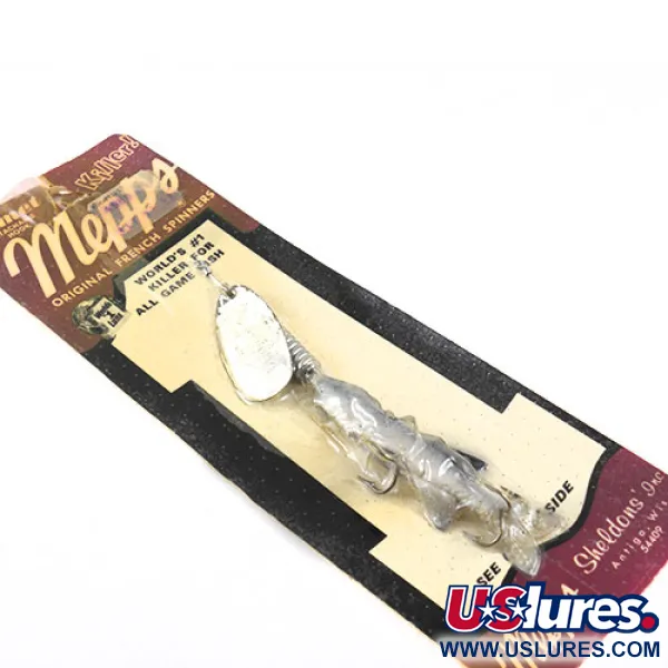  Блесна Mepps 3 COMET Mino (з гумовою рибкою), нікель, 17 г, блешня оберталка (вертушка) #1093