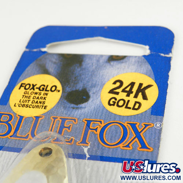  Blue Fox Pixee (світиться в темряві), золото/білий (світиться в темряві), 24 г, блесна коливалка (колебалка) #1110