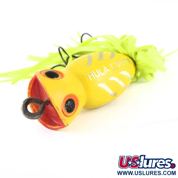  Fred Arbogast Hula Popper, жовтий/червоний, 16 г, воблер #1140