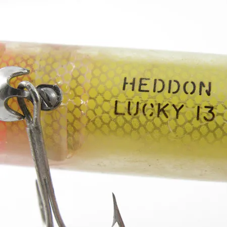 попер Heddon Lucky 13, жовтий/червоний/зелений, 19 г, воблер #1184