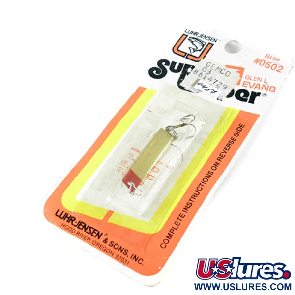 Luhr Jensen Super Duper 502, золото/червоний, 2,5 г, блесна коливалка (колебалка) #1457