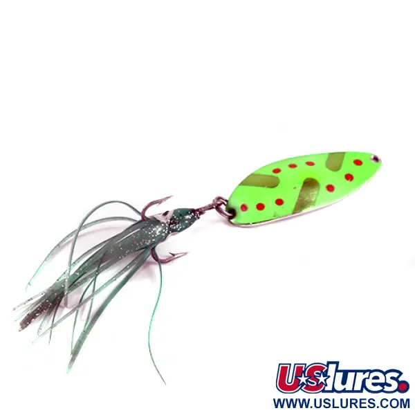 Seneca Little Cleo (Hula Girl), зелений/червоний/нікель, 14 г, блесна коливалка (колебалка) #1477