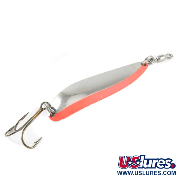 Luhr Jensen Krocodile, нікель/червоний, 28 г, блесна коливалка (колебалка) #1509