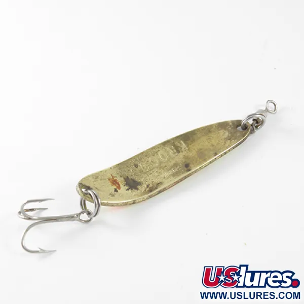 Luhr Jensen Krocodile, неоновий жовтий/червоний/латунь, 10 г, блесна коливалка (колебалка) #1565