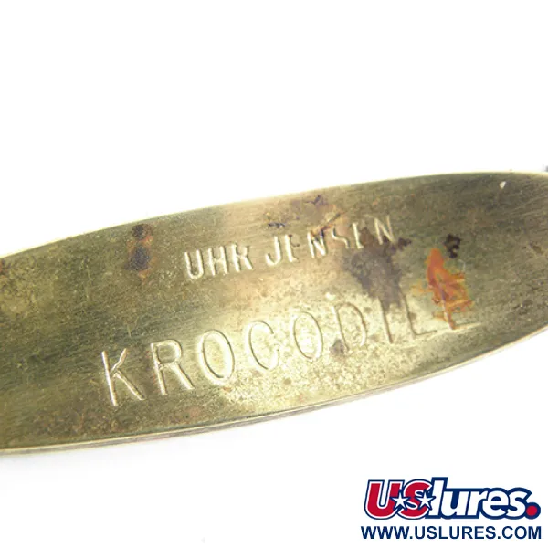 Luhr Jensen Krocodile, неоновий жовтий/червоний/латунь, 10 г, блесна коливалка (колебалка) #1565