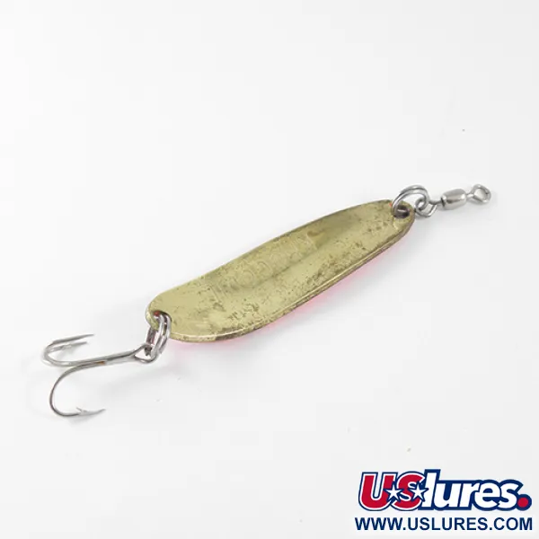 Luhr Jensen Krocodile, неоновий рожевий/чорний/латунь, 10 г, блесна коливалка (колебалка) #1567