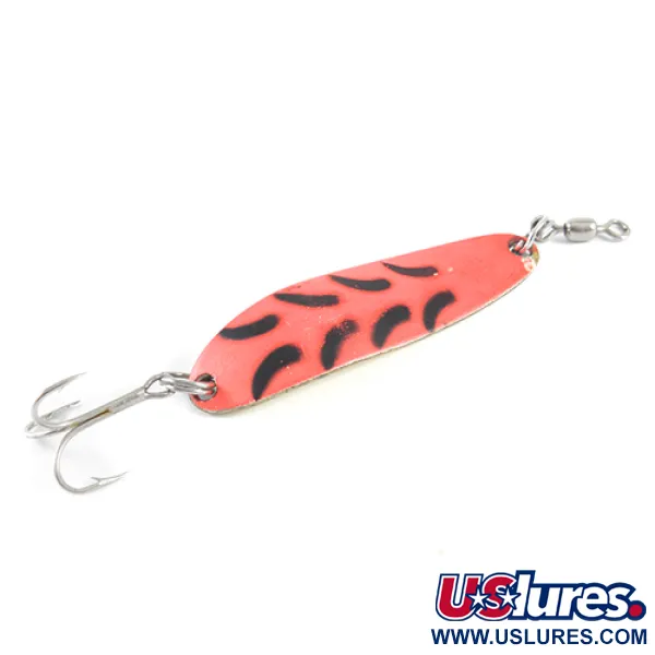 Luhr Jensen Krocodile, неоновий рожевий/чорний/латунь, 10 г, блесна коливалка (колебалка) #1567