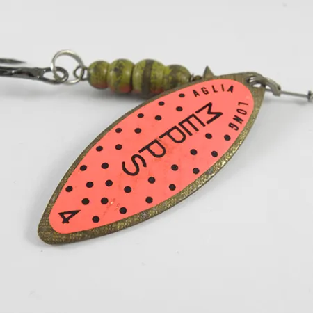 Mepps Aglia Long 4, латунь/помаранчевий, 17 г, блешня оберталка (вертушка) #1703