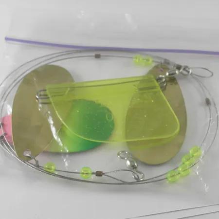 Luhr Jensen Les Davis Lake Troll, неоновий зелений/рожевий/латунь, 28 г, до рибалки #1711