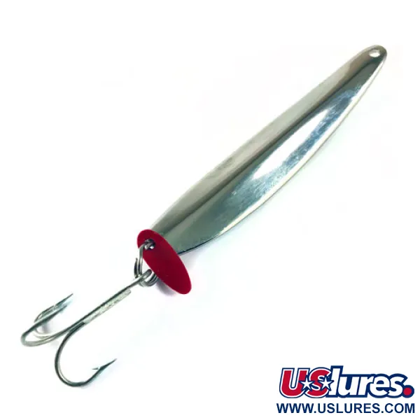  Bay de Noc Swedish Pimple, нікель/білий/червоний, 28 г, блесна коливалка (колебалка) #1727