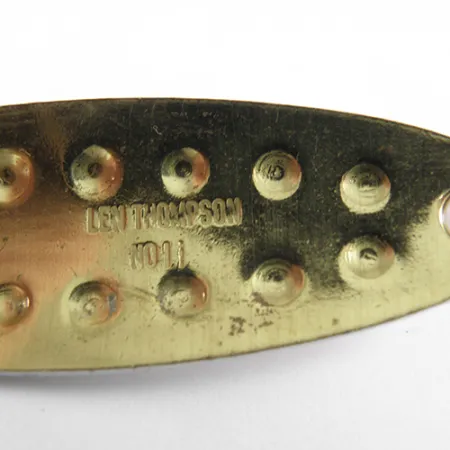 Len Thompson #11, червоний/білий/латунь, 14 г, блесна коливалка (колебалка) #1747