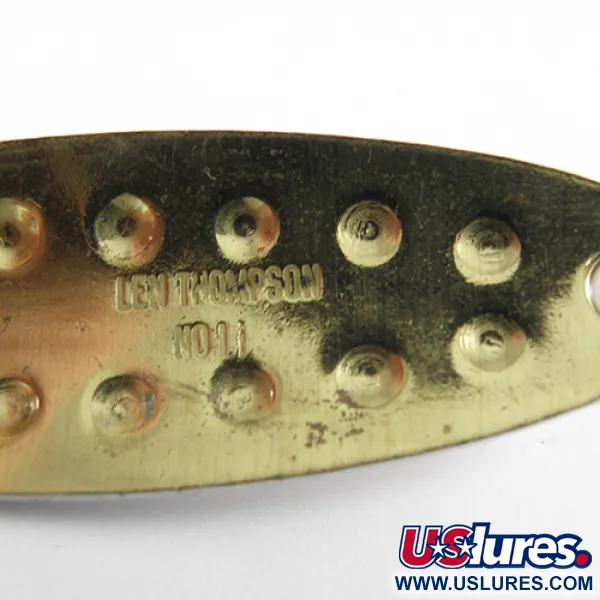  Len Thompson #11, червоний/білий/латунь, 14 г, блесна коливалка (колебалка) #1747