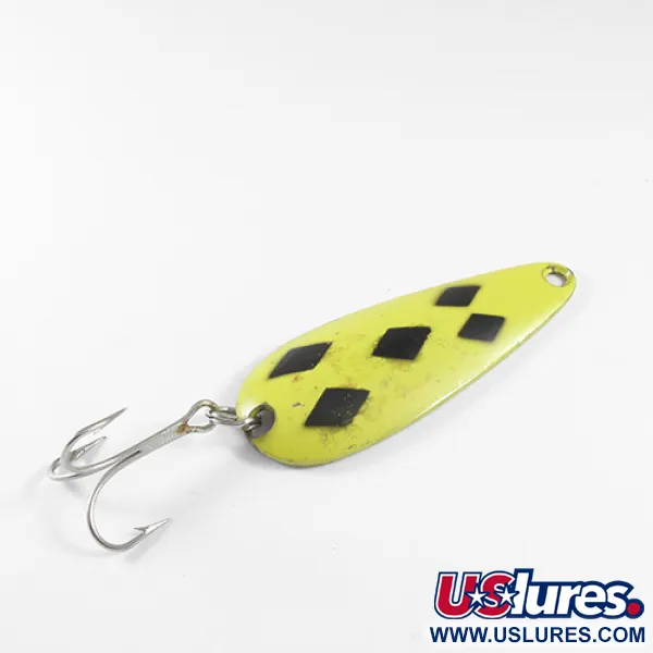  Len Thompson #1, Five of diamonds (жовтий/чорний/латунь), 21 г, блесна коливалка (колебалка) #1748