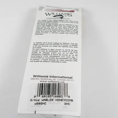 Williams Wabler W60, золото (покриття справжнім золотом), 21 г, блесна коливалка (колебалка) #1763