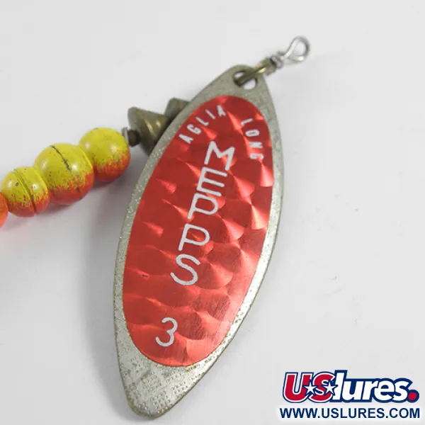  Mepps Aglia Long 3, червоний/латунь, 11,5 г, блешня оберталка (вертушка) #1787