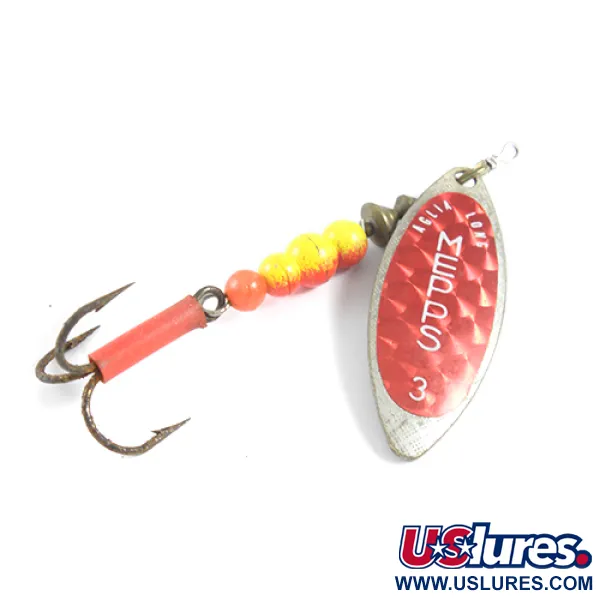  Mepps Aglia Long 3, червоний/латунь, 11,5 г, блешня оберталка (вертушка) #1787