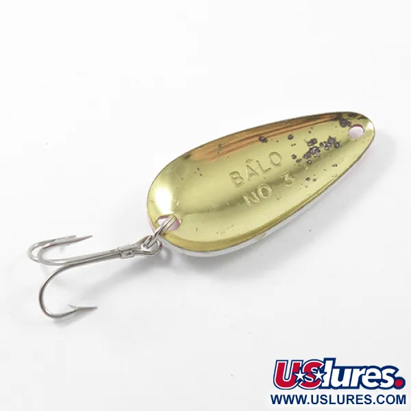  Balo 3, червоний/білий/латунь, 14 г, блесна коливалка (колебалка) #1798