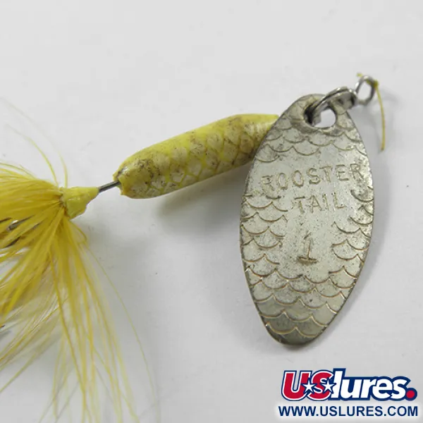 Yakima Bait Worden’s Original Rooster Tail 1, нікель/жовтий, 2,6 г, блешня оберталка (вертушка) #1813