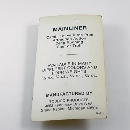 TODDCO Mainliner, Glow (світиться в темряві), 11 г, блесна коливалка (колебалка) #1892