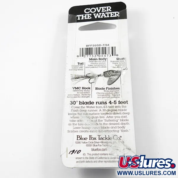  Blue Fox Flash Deep Runner, райдужний, 3,3 г, блешня оберталка (вертушка) #1910