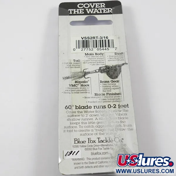  Blue Fox Vibrax Shallow, райдужний, 8 г, блешня оберталка (вертушка) #1911