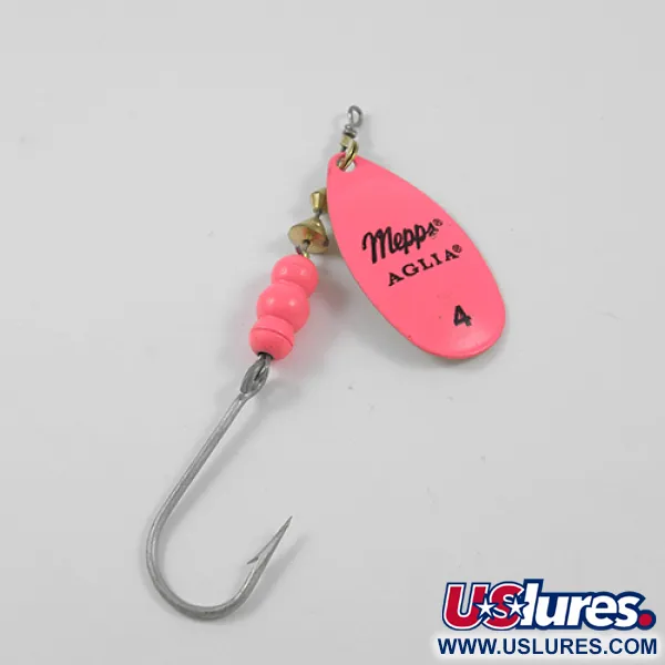  Mepps Aglia Hot Pink 4, неоновий рожевий/золото, 9 г, блешня оберталка (вертушка) #1922