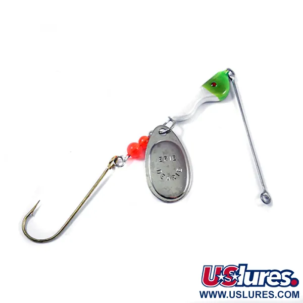  Erie Dearie Walleye Killer, нікель/зелений, 14 г, блешня оберталка (вертушка) #1952