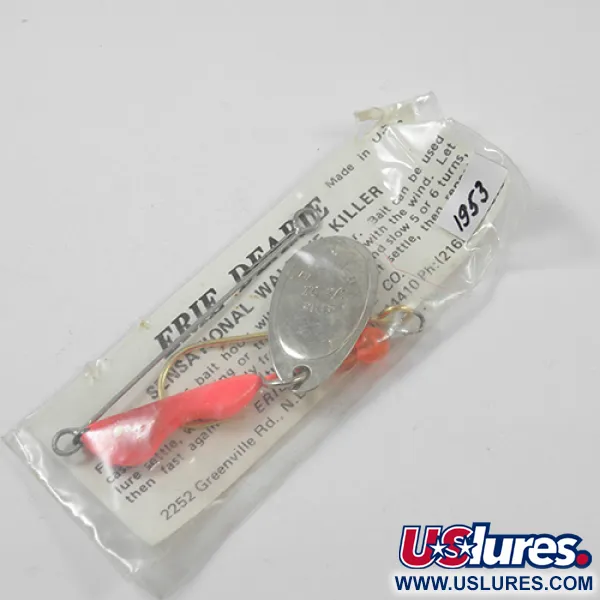  Erie Dearie Walleye Killer, нікель/червоний, 9 г, блешня оберталка (вертушка) #1953