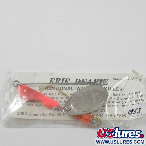  Erie Dearie Walleye Killer, нікель/червоний, 9 г, блешня оберталка (вертушка) #1953