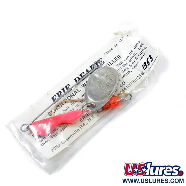  Erie Dearie Walleye Killer, нікель/червоний, 9 г, блешня оберталка (вертушка) #1953