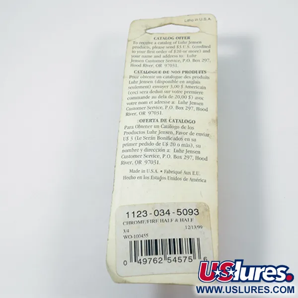 Luhr Jensen Lil' Kroc (Krocodile Stubby), нікель/червоний, 21 г, блесна коливалка (колебалка) #1977