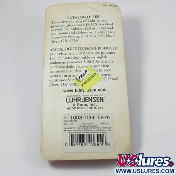 Luhr Jensen Krocodile DIE #5, Fire Tiger, 21 г, блесна коливалка (колебалка) #1978