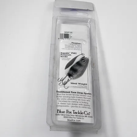 Blue Fox Strobe Tear Drop Spoon, чорний/білий, 11 г, блесна коливалка (колебалка) #1979
