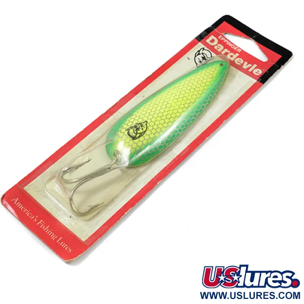 Eppinger Dardevle, неоновий зелений/жовтий, 28 г, блесна коливалка (колебалка) #1980