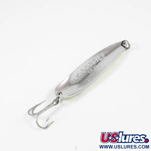 Luhr Jensen Krocodile DIE #4, жовтий/зелений/нікель, 14 г, блесна коливалка (колебалка) #1983