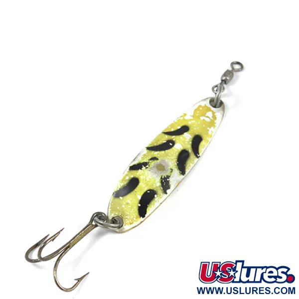 Luhr Jensen Krocodile DIE #3, жовтий/чорний/латунь, 10 г, блесна коливалка (колебалка) #1984