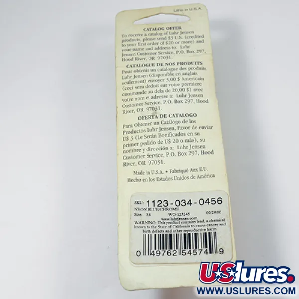 Luhr Jensen Lil' Kroc (Krocodile Stubby), нікель/синій, 21 г, блесна коливалка (колебалка) #1998