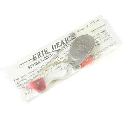 Erie Dearie Walleye Killer, нікель/білий/червоний, 14 г, блешня оберталка (вертушка) #2008