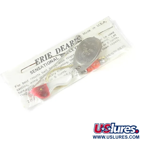 Erie Dearie Walleye Killer, нікель/білий/червоний, 14 г, блешня оберталка (вертушка) #2008