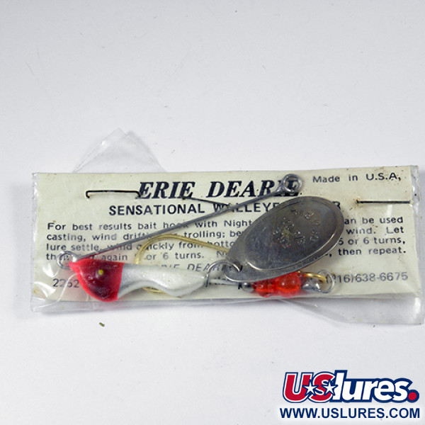  Erie Dearie Walleye Killer, нікель/білий/червоний, 14 г, блешня оберталка (вертушка) #2008
