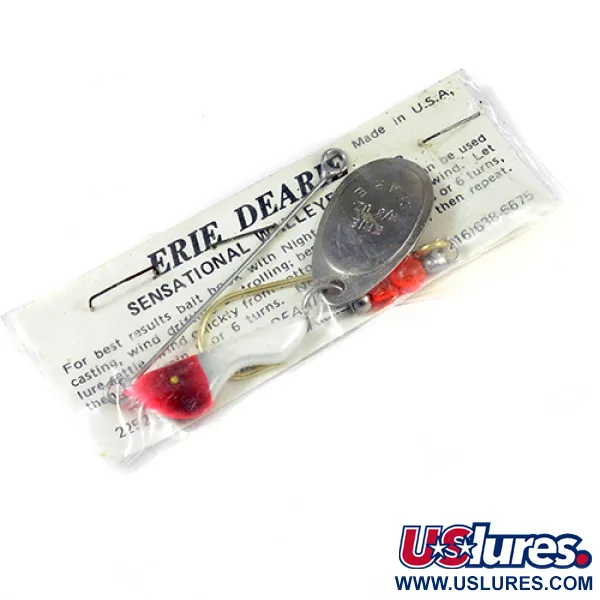  Erie Dearie Walleye Killer, нікель/білий/червоний, 14 г, блешня оберталка (вертушка) #2008