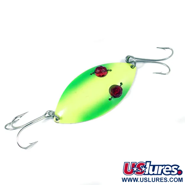 Eppinger Red Eye Wiggler, неоновий жовтий та зелений/нікель, 25 г, блесна коливалка (колебалка) #2065